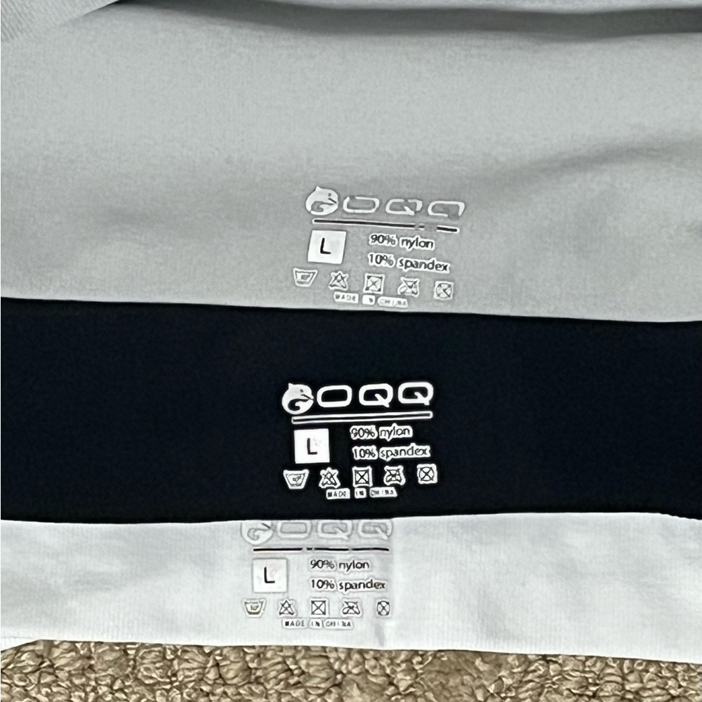 OQQ 3 Piece Women's Tank Top - Black, White, Gray - Picture 2 of 2
